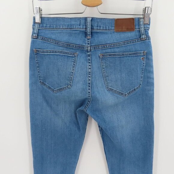 Madewell Womens 27 9in High Rise Light Wash Blue Denim Jeans Distressed Raw Hem - Picture 8 of 15